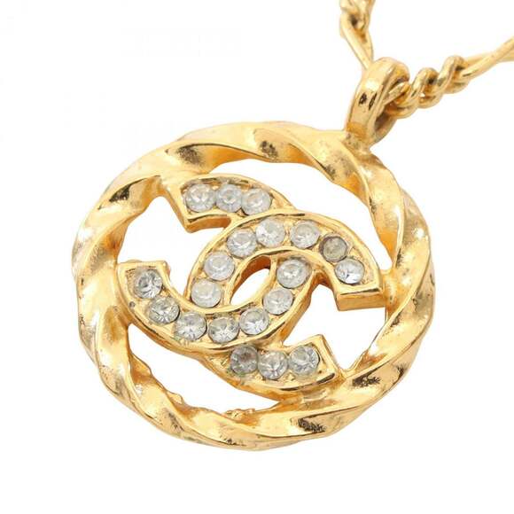 CHANEL White Logo Necklace